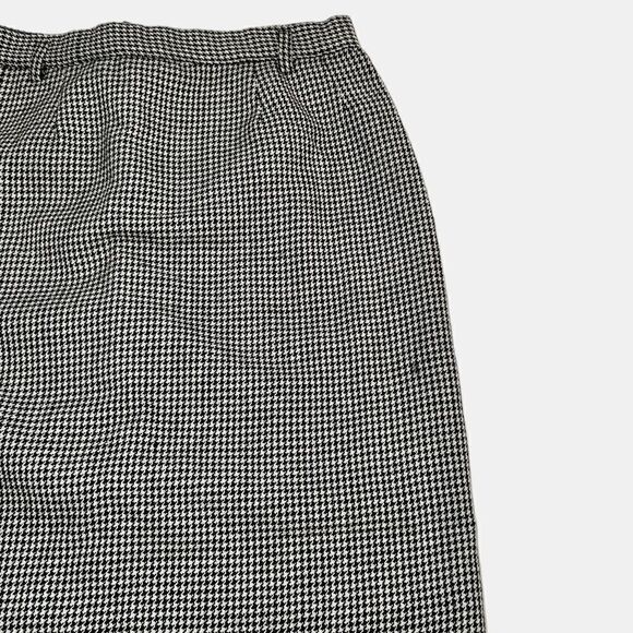 Vintage Houndstooth Patterned Black and white A-Line Pencil Skirt Knee Length - Picture 8 of 8